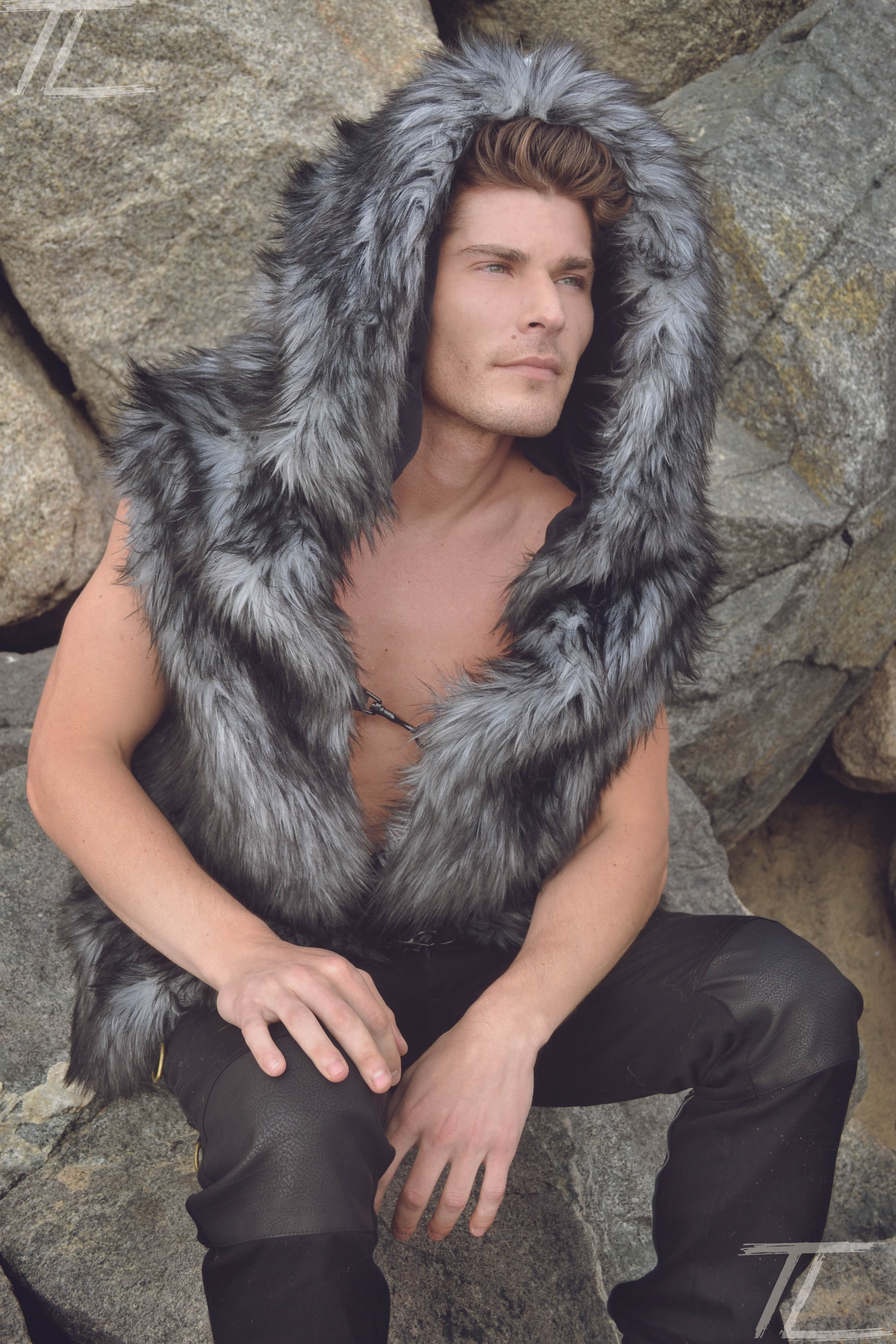 Men's Fake Fur Viking Vest for Burning Man, festival fashion – Furrocious  Furr