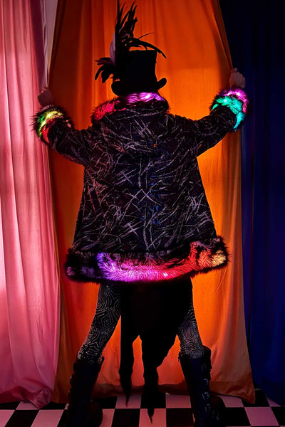 Men's LED Wizard Coat in "Black Galaxy"