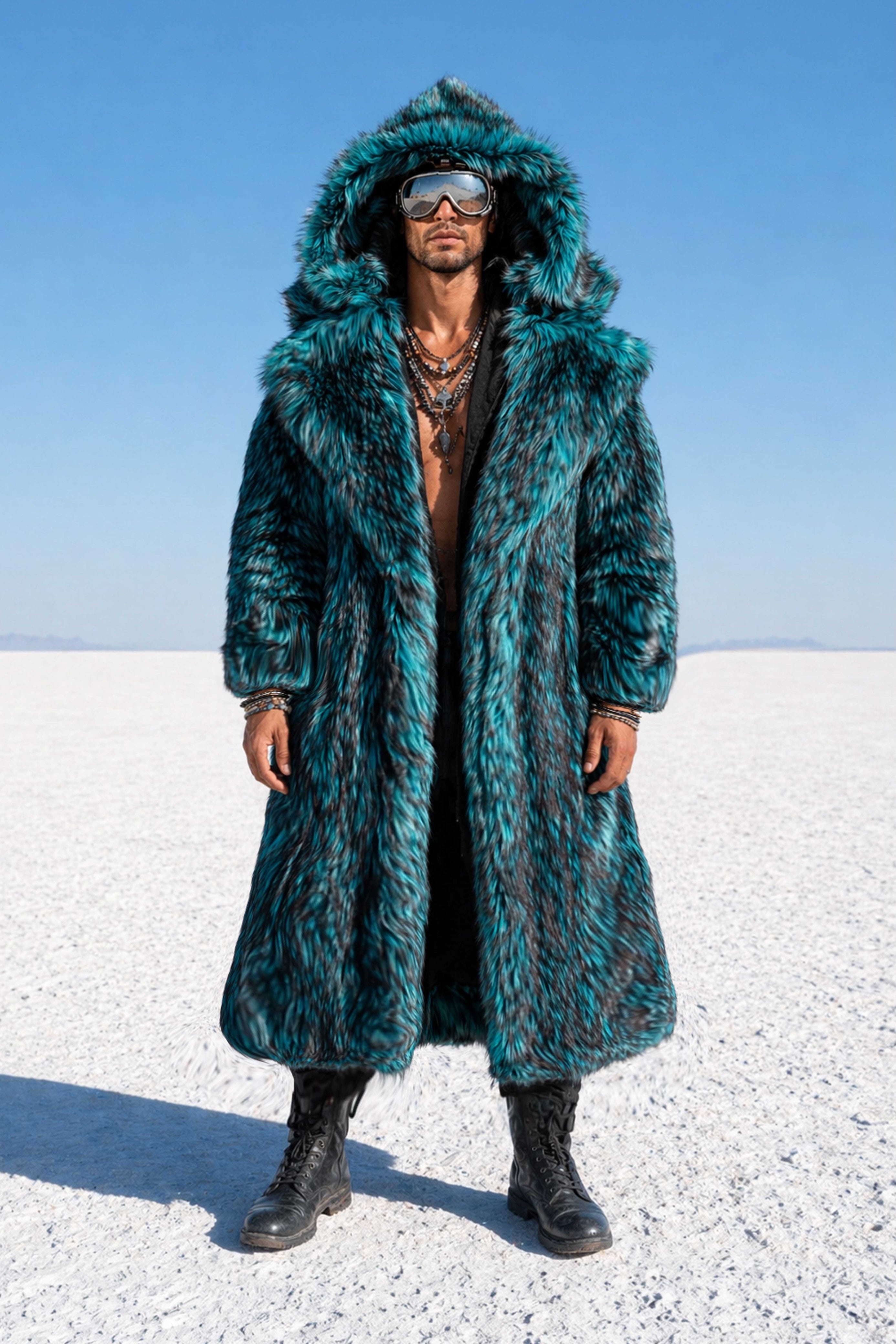 Men's Faux Fur Vandal Coat in 