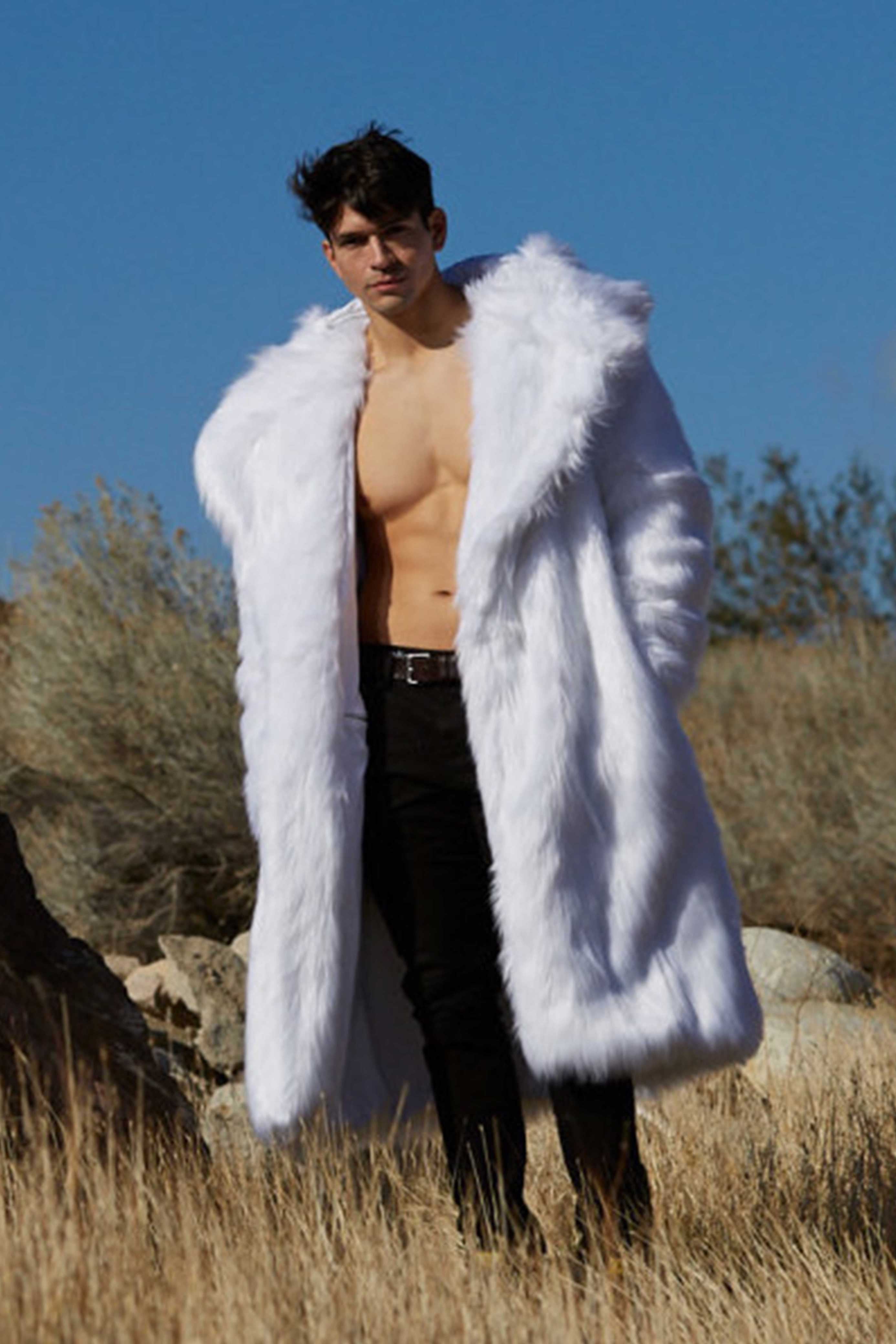 Men's Faux Fur Vandal Coat in 