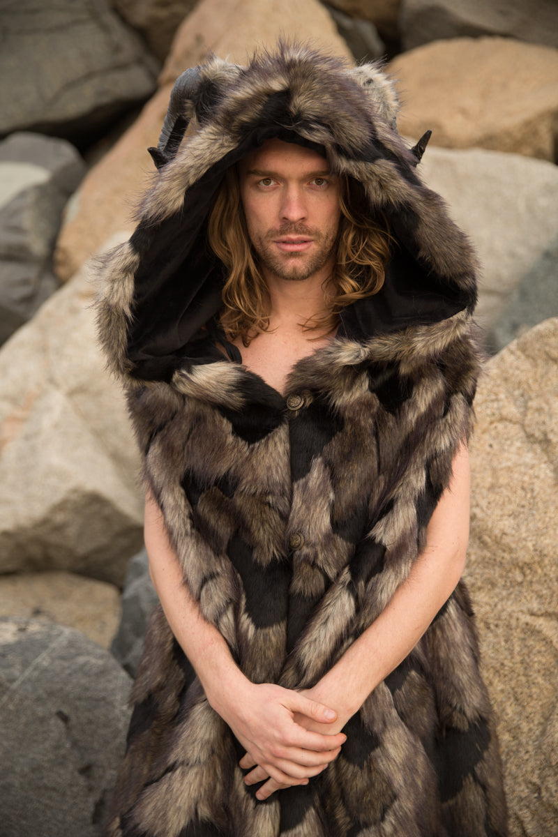 Horned Faux Fur Capes for Men | Furrocious Furr M/L / 44\, image size:800x1200