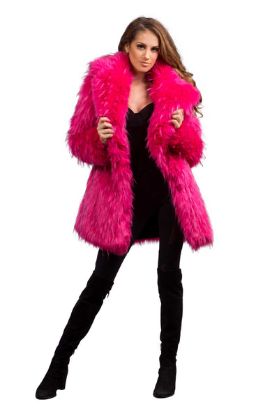 Women's Short Duchess Coat in "Pink Flamingo"