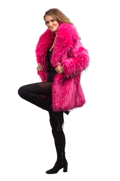 Women's Short Duchess Coat in "Pink Flamingo"