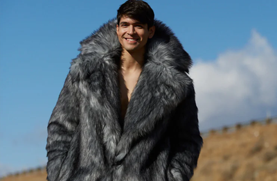 Men's Gray Faux Fur Coats - The Best & Most Luxurious Fake Fur | Furrocious Furr