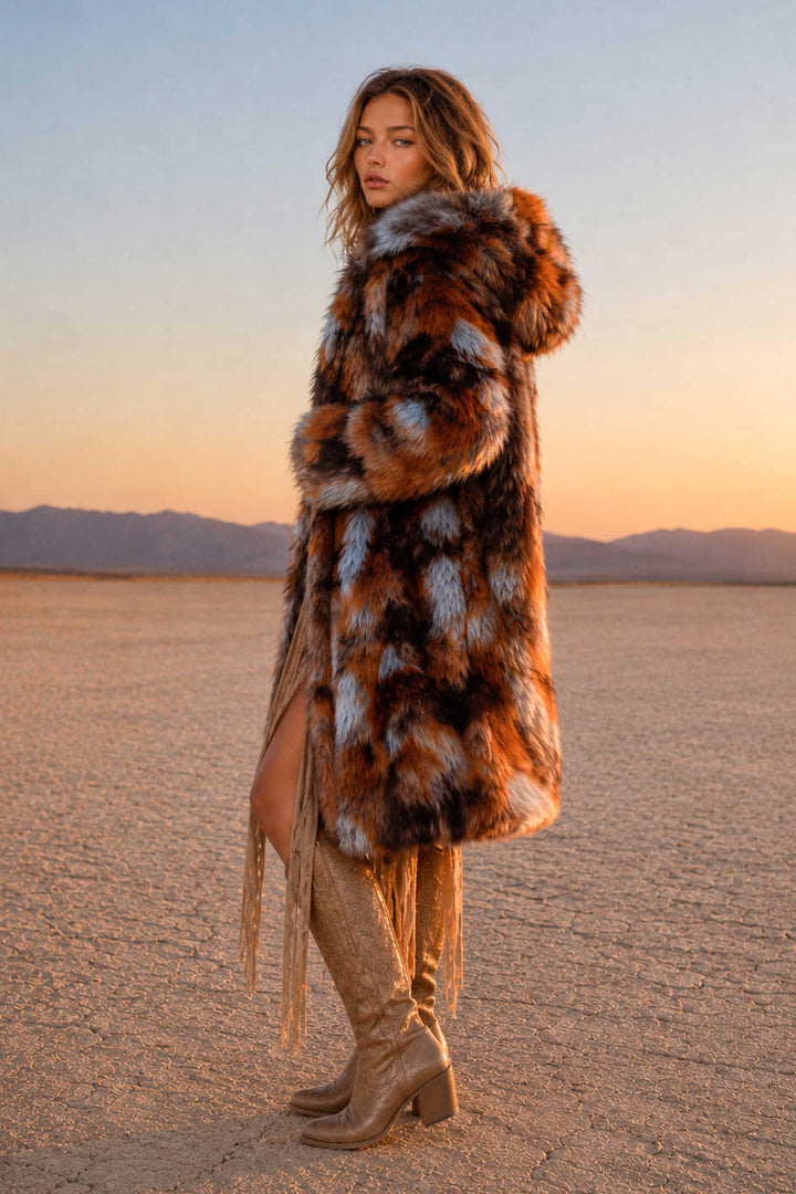 ★ととろ2点★ヤマダヤ福袋　MEDOC フェイクファーフードロングコート Women's Fake Fur Hooded Playa Coat in 