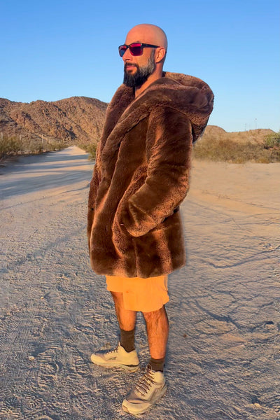 Men's Short Desert Warrior Coat in "Saddle"