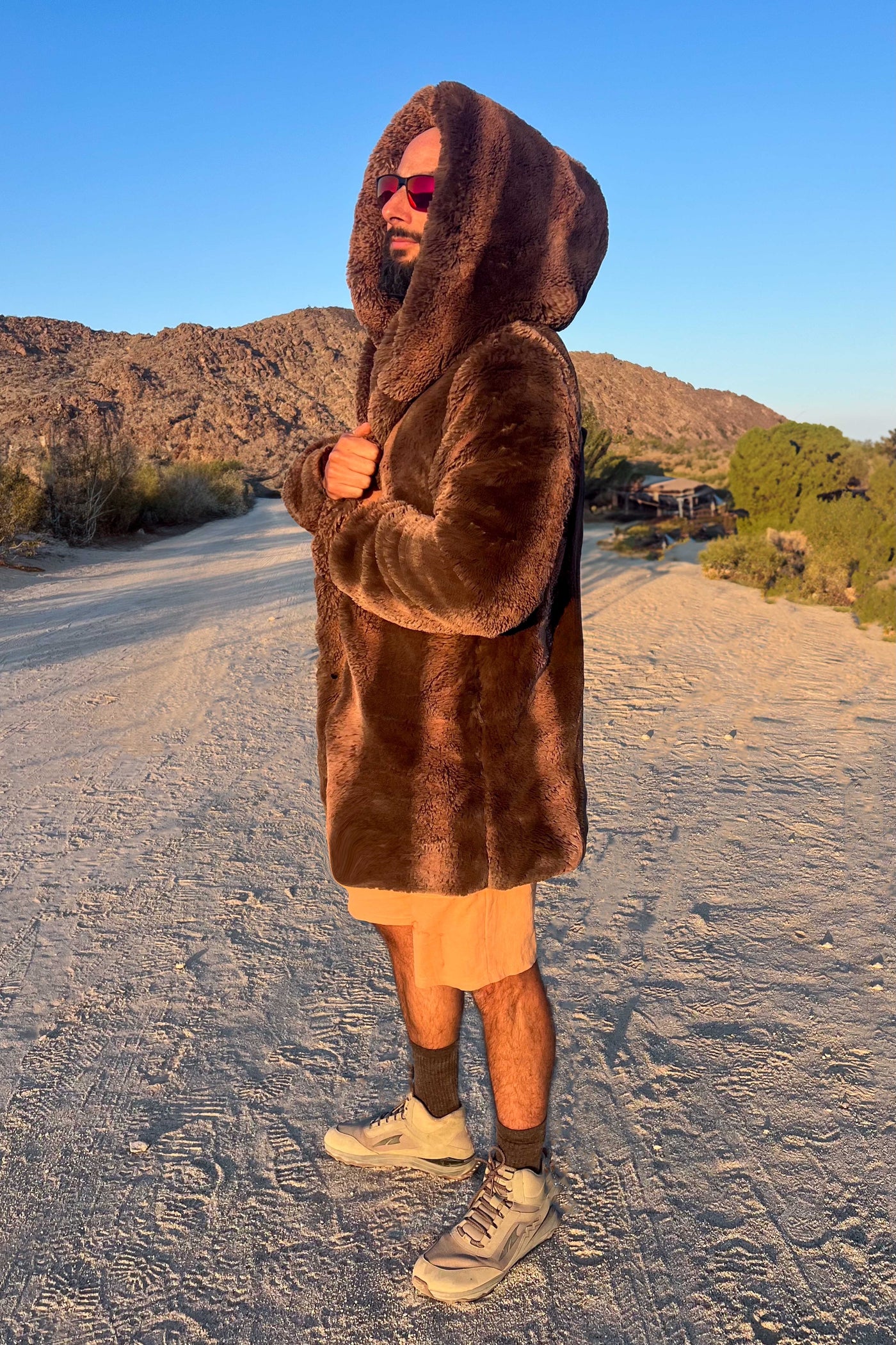 Men's Short Desert Warrior Coat in "Saddle"