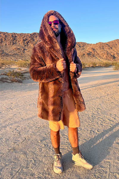 Men's Short Desert Warrior Coat in "Saddle"