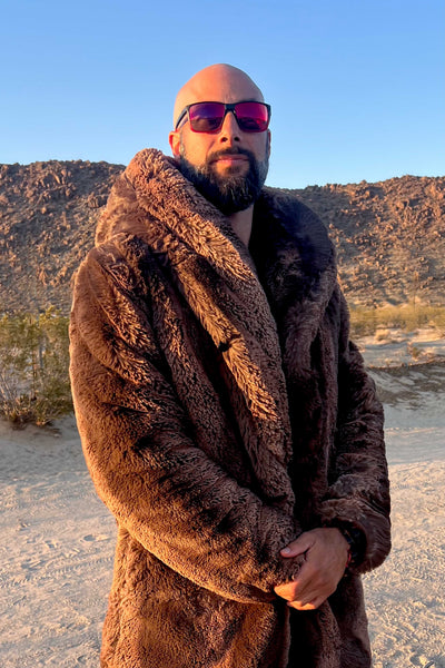 Men's Short Desert Warrior Coat in "Saddle"