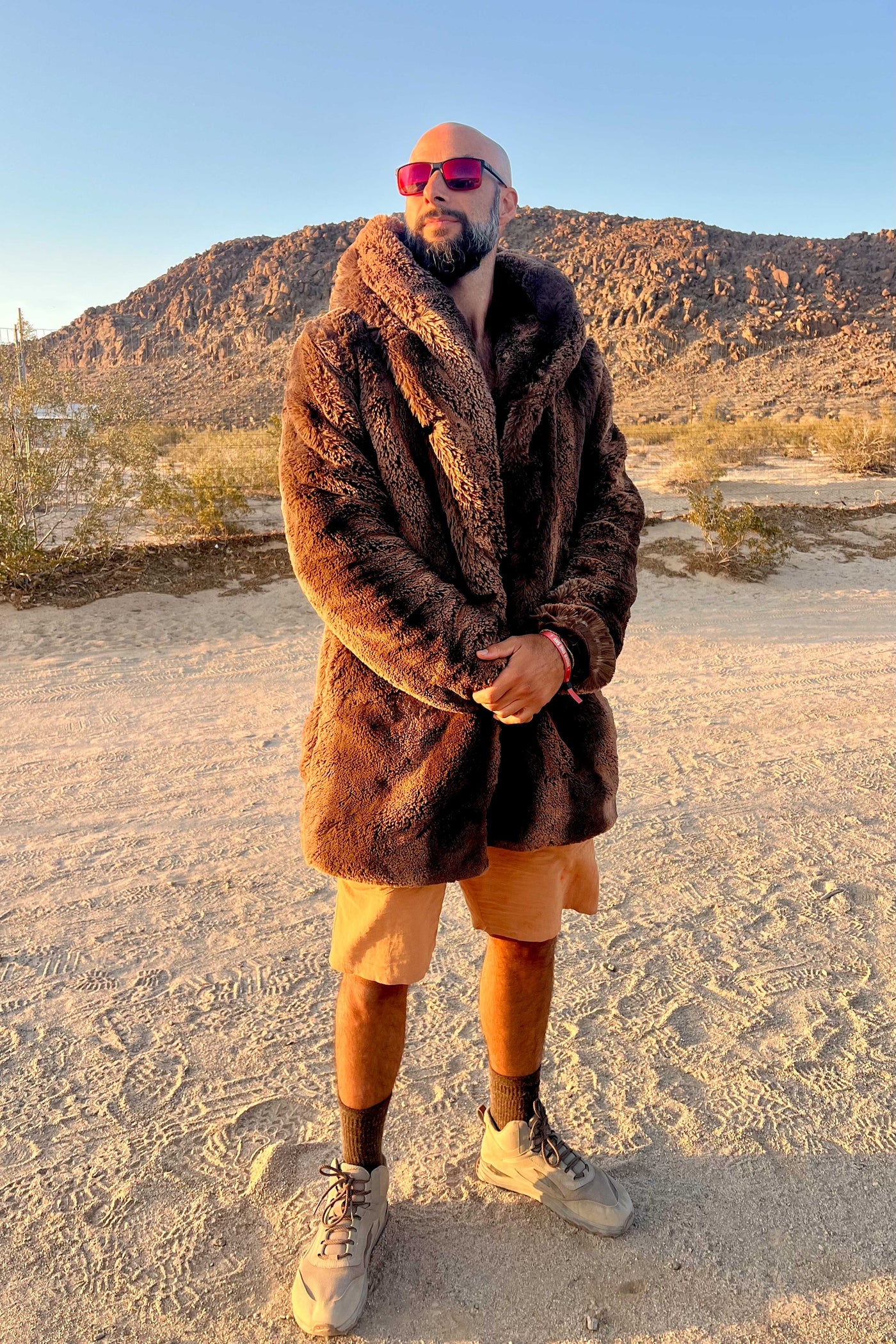 Men's Short Desert Warrior Coat in "Saddle"