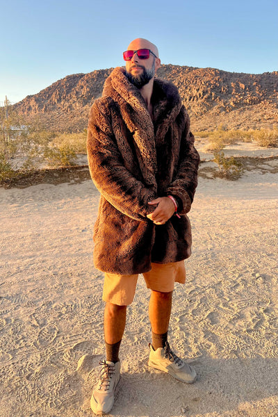 Men's Short Desert Warrior Coat in "Saddle"