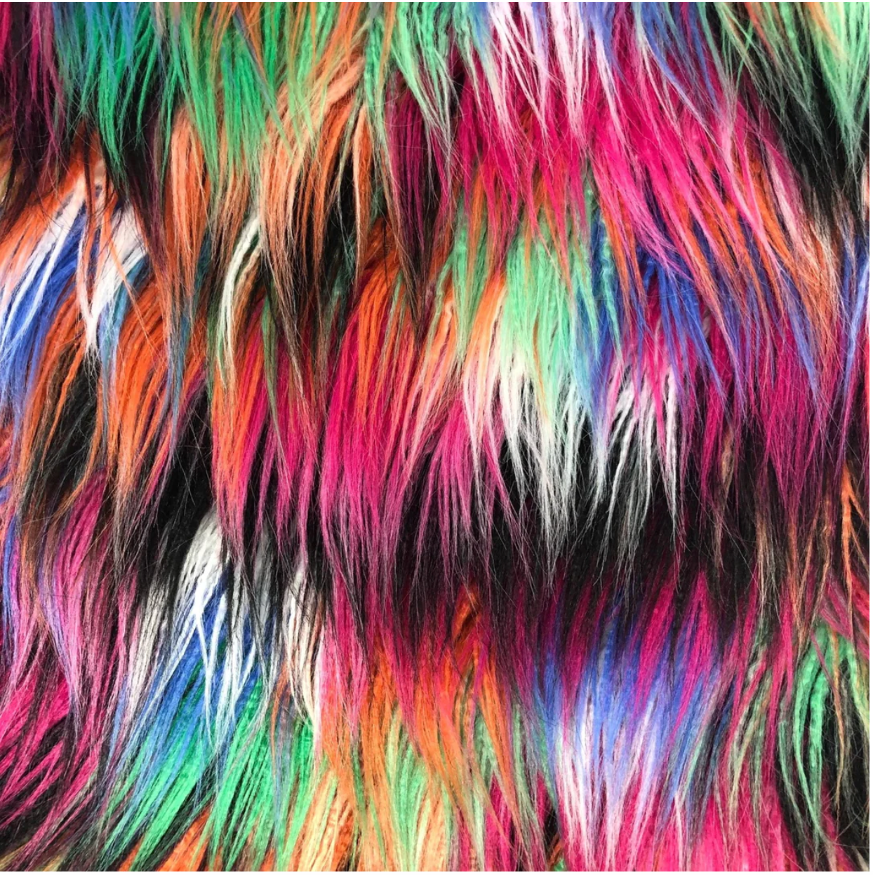 Mongolian Fur- Pink/ Black/ Orange/ White/ Green