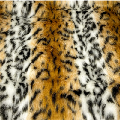 Orange White Tiger Faux Fur