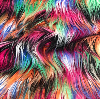 Mongolian Fur- Pink/ Black/ Orange/ White/ Green