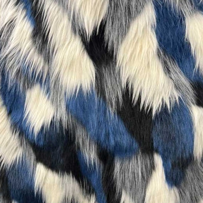 Black/ Blue/ Gray/ Off White Patch Fur