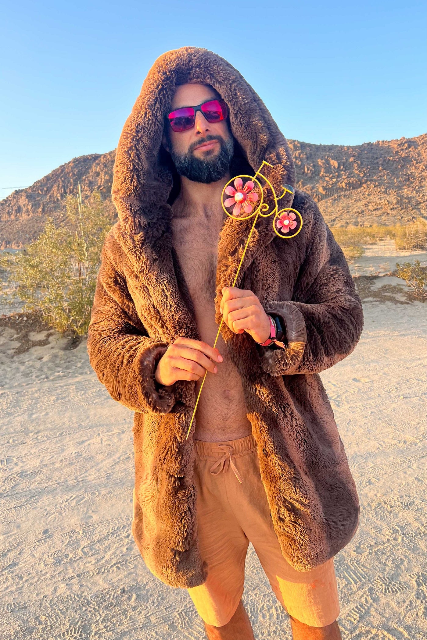 Men's Short Desert Warrior Coat in "Saddle"
