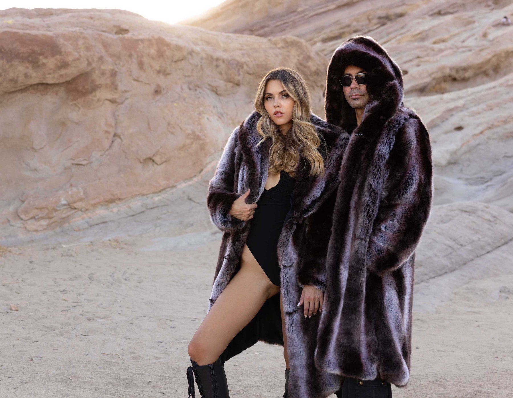 men and Womens luxury faux fur coats