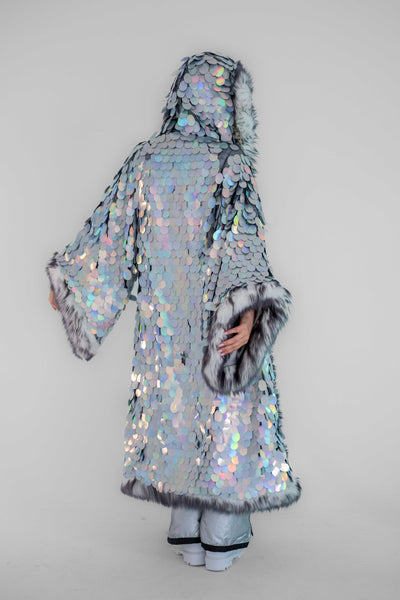 Big Bling Sequin Kimono in "Hologram Gray"