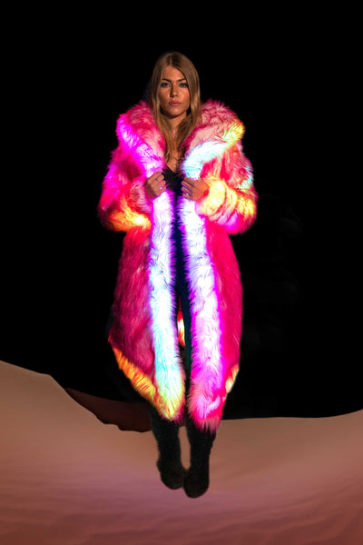 Women's LED Desert Warrior Coat in "Just The Tip-Hot Pink"