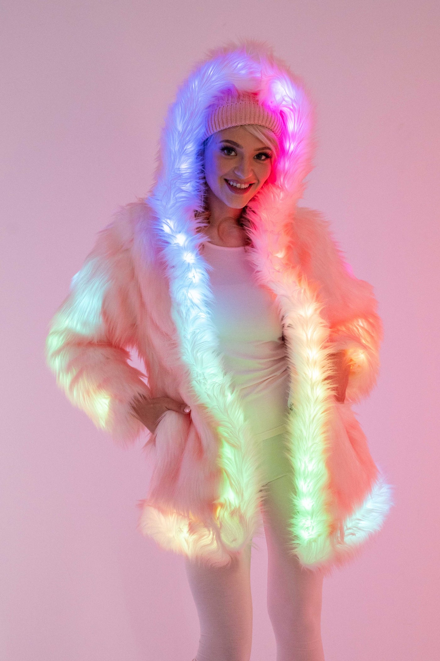 Women's LED C3 2.0 (Cool Classic Cozy) Coat in "Just The Tip-Light Pink"