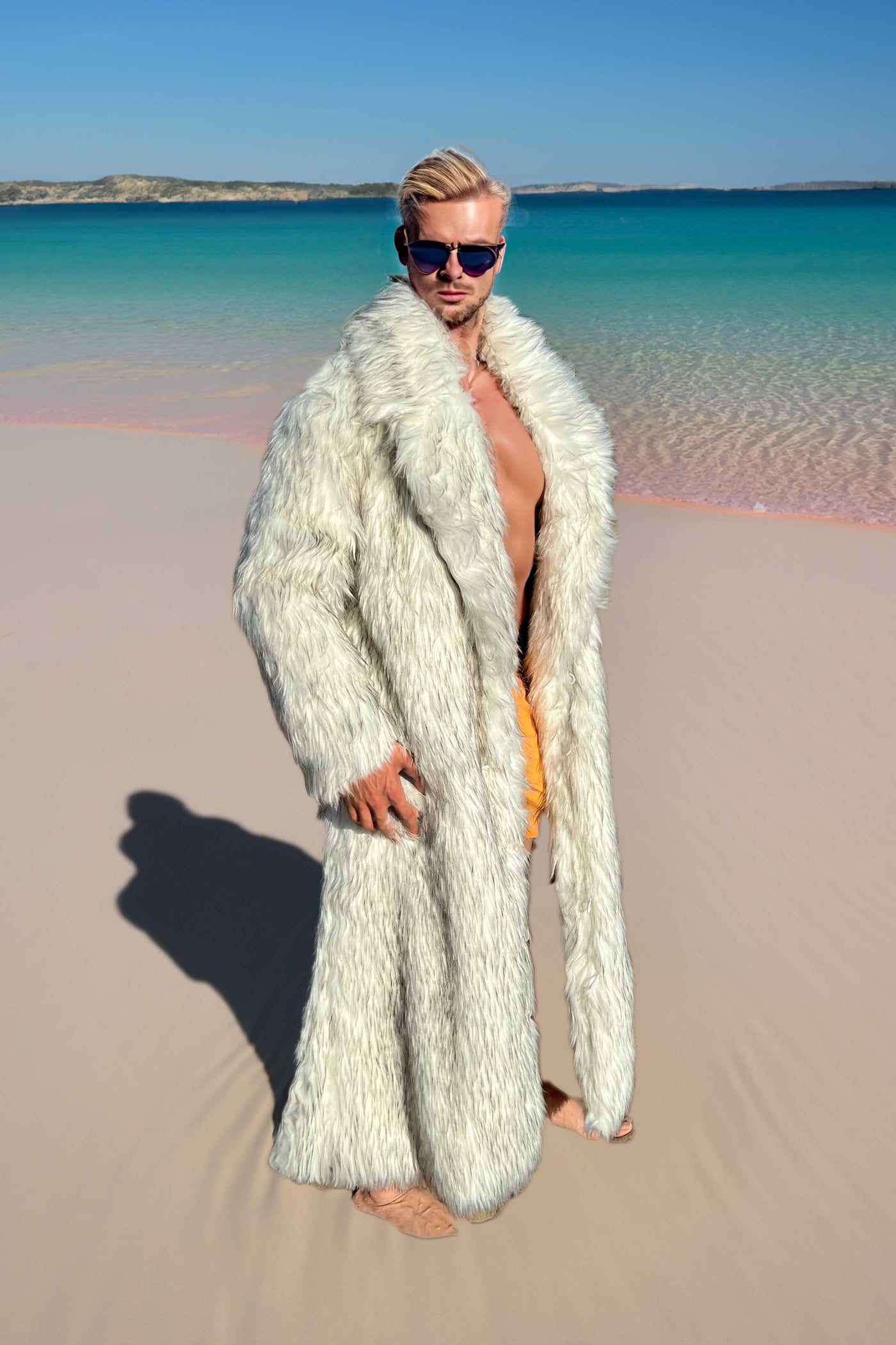 Ryan Gosling Ken White Faux Fur Coat