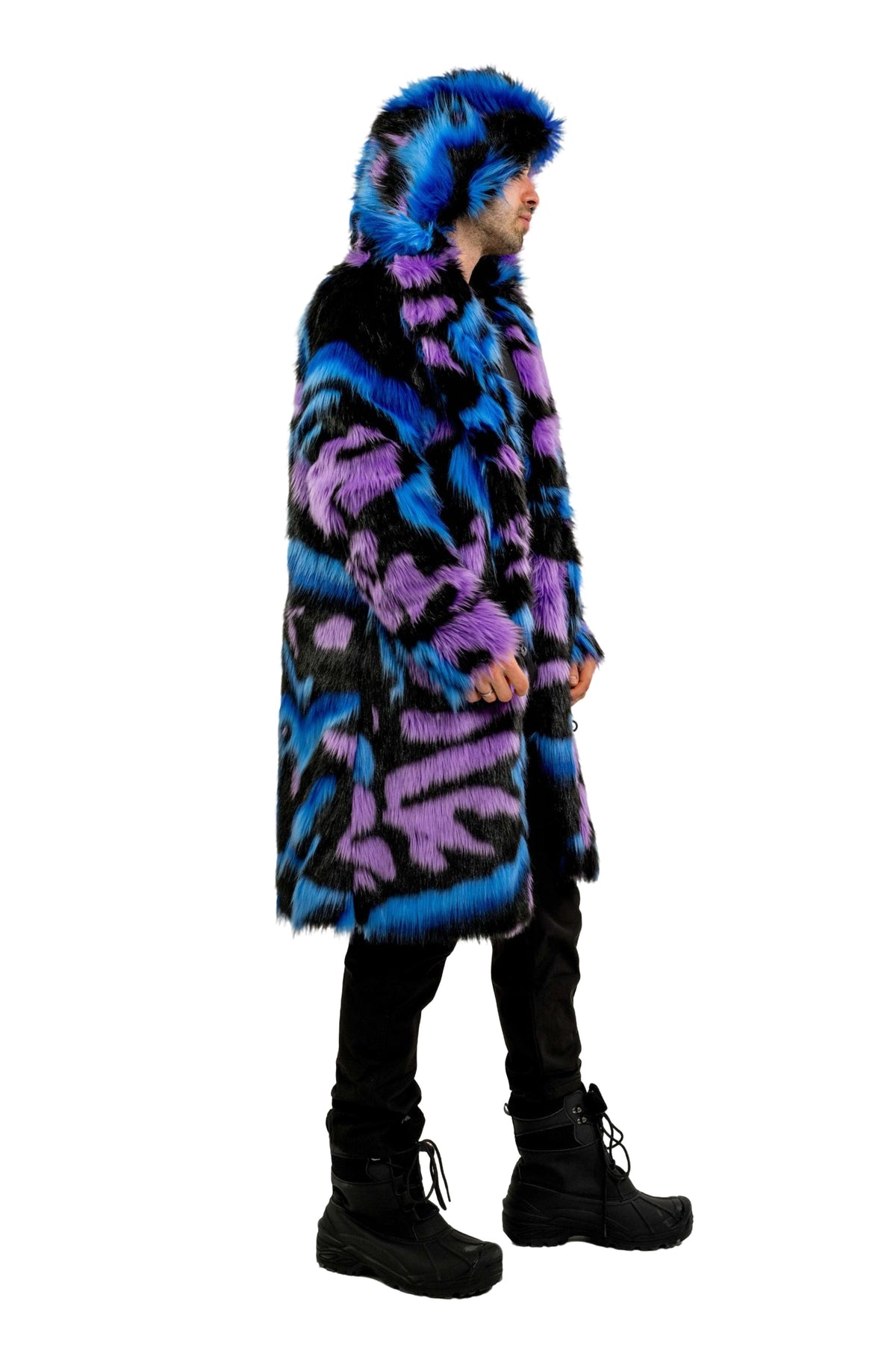 vegan Twilight Bloom faux fur coat for men Furrocious Furr