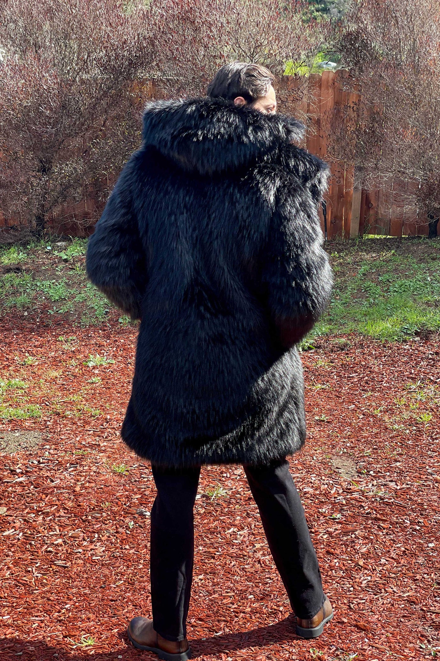 Men's Dutch Snap off Hood Coat  in "Big Black Wolf"