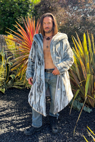 Men's Desert Warrior Coat in "Silver Slate" Chinchilla