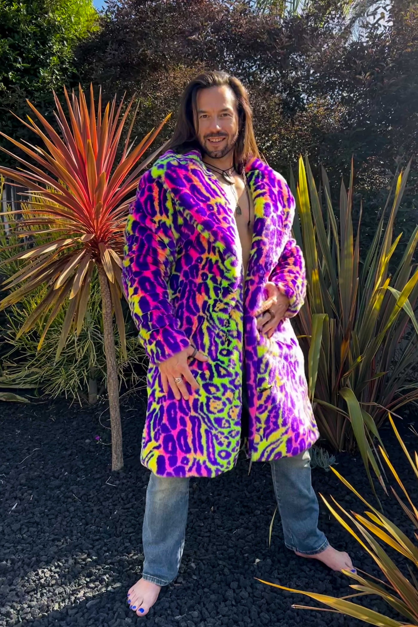 Men's Dutch Coat in "Neon Cheetah"