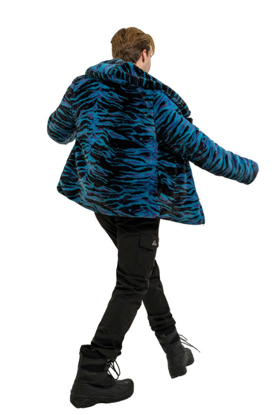 Men's Short Cozy Coat in "Electric Tiger"