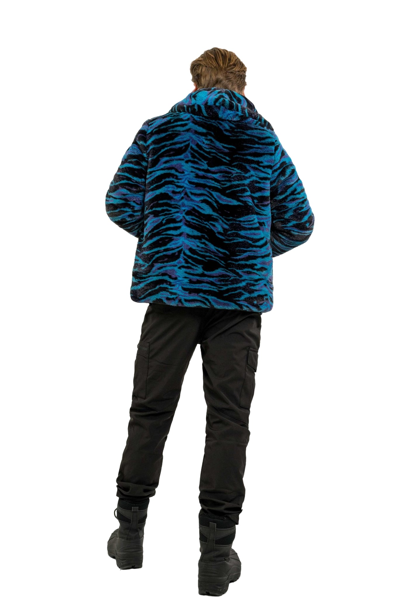 Men's Short Cozy Coat in "Electric Tiger"