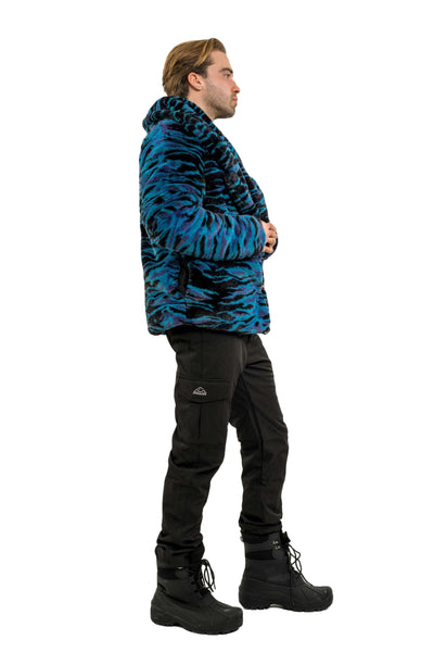 Men's Short Cozy Coat in "Electric Tiger"