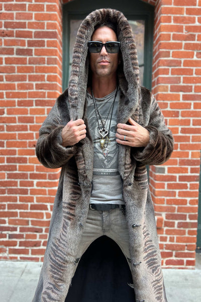 Men's Long Desert Warrior Coat in "Bengal Fox"