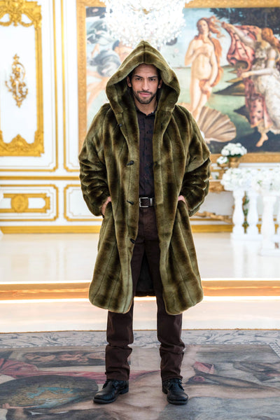 Men's Playa Coat in "Olive" Chinchilla STOCK