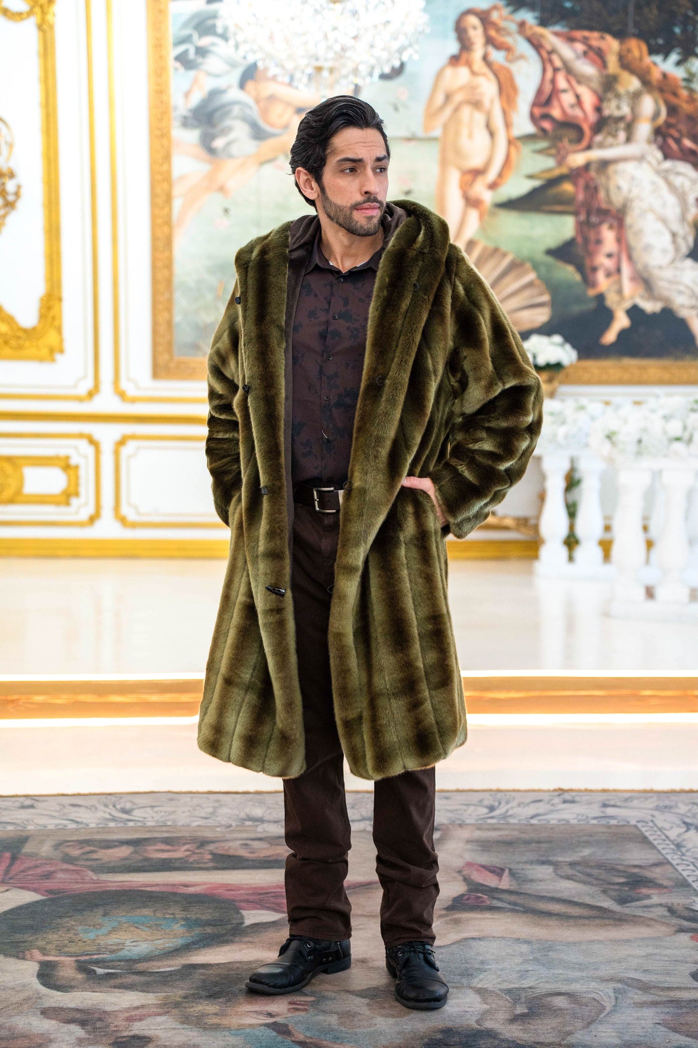 Men's Playa Coat in "Olive" Chinchilla STOCK