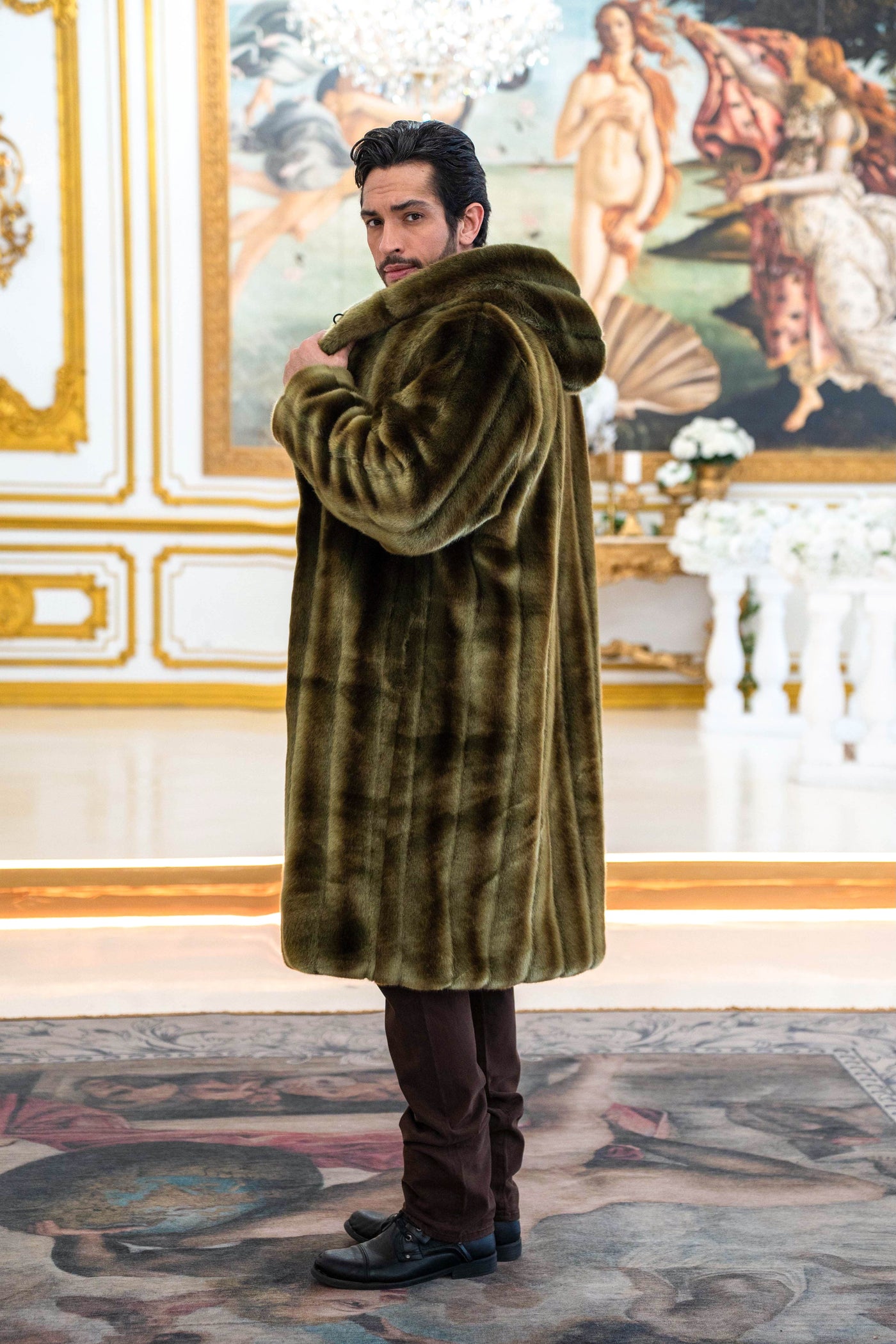 Men's Playa Coat in "Olive" Chinchilla STOCK