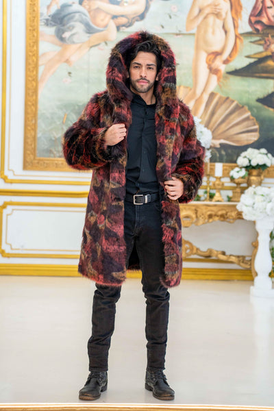 Men's Short Playa Coat in "Crimson Bear"