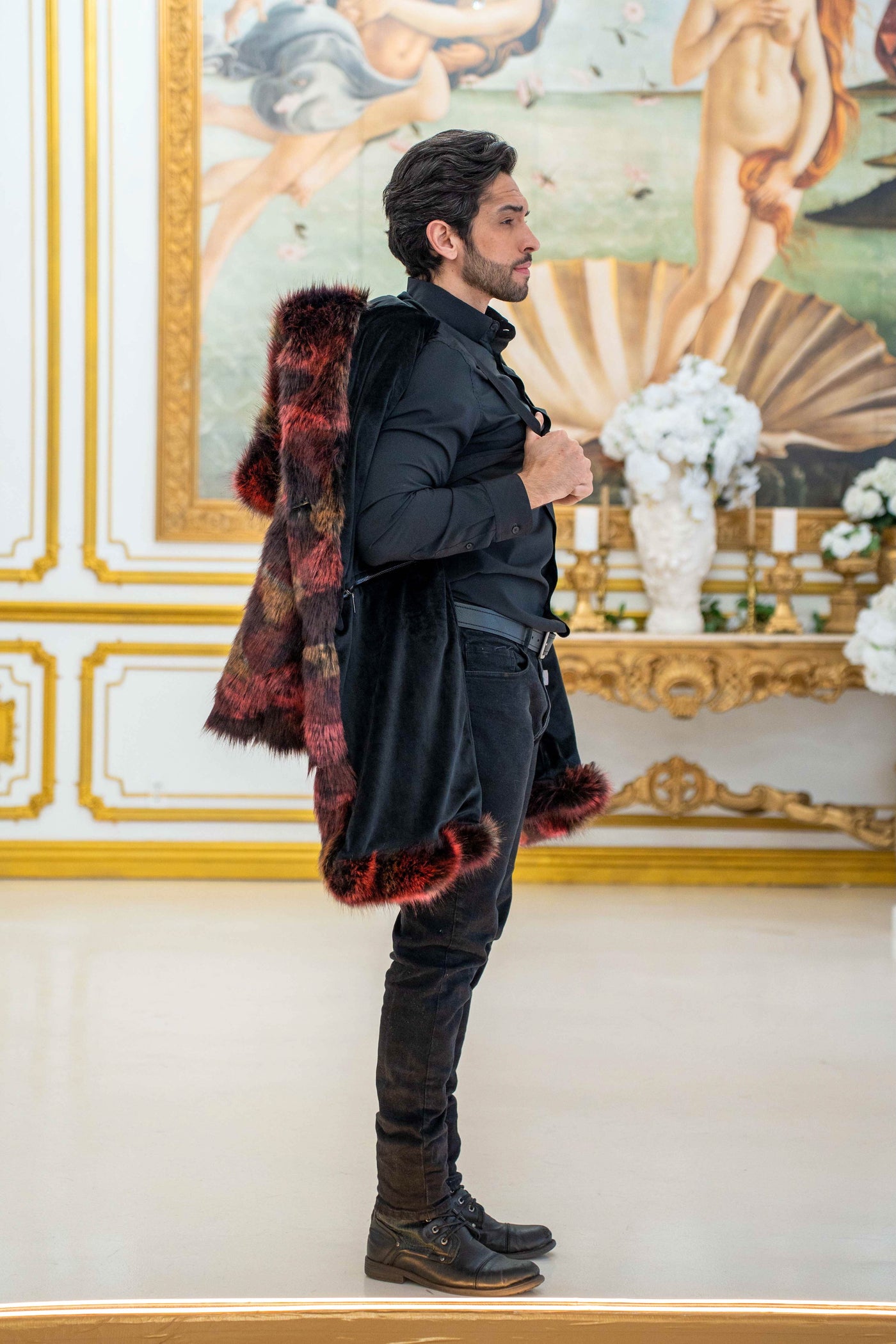Men's Short Playa Coat in "Crimson Bear"