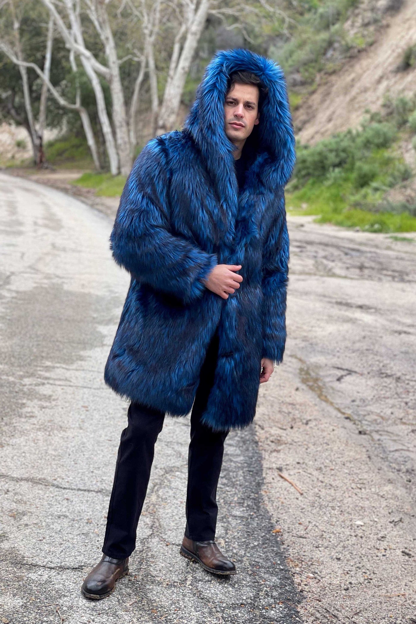 Men's Short Playa Coat in "Blue Wolf"