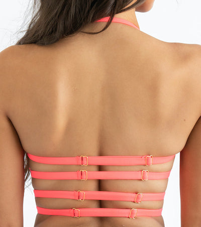 ZENDAYA- ZIP FRONT CAGE BUSTIER BIKINI TOP
