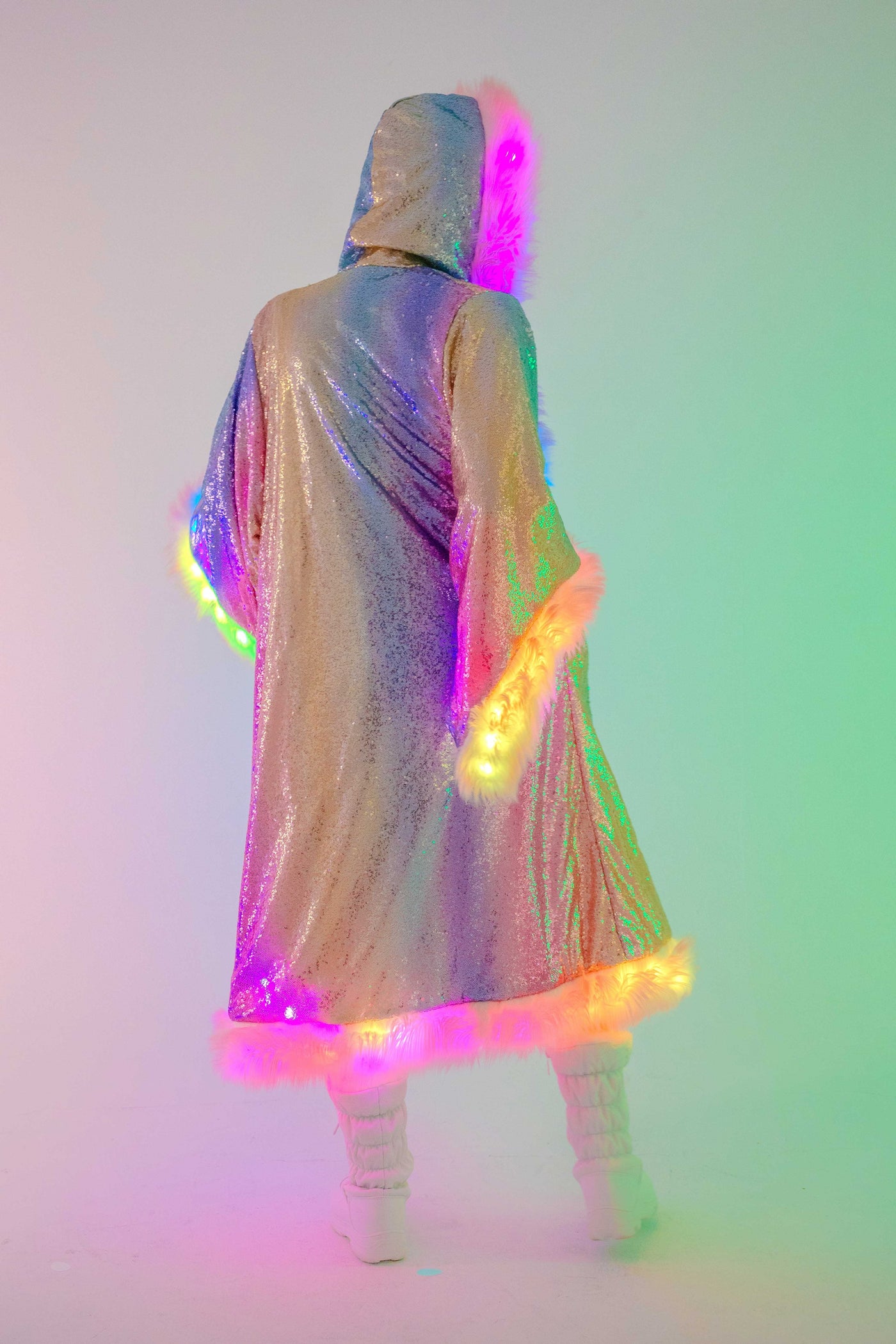 LED Tiny Twinkle Sequin Kimono in "Glitz & Glam Rainbow"