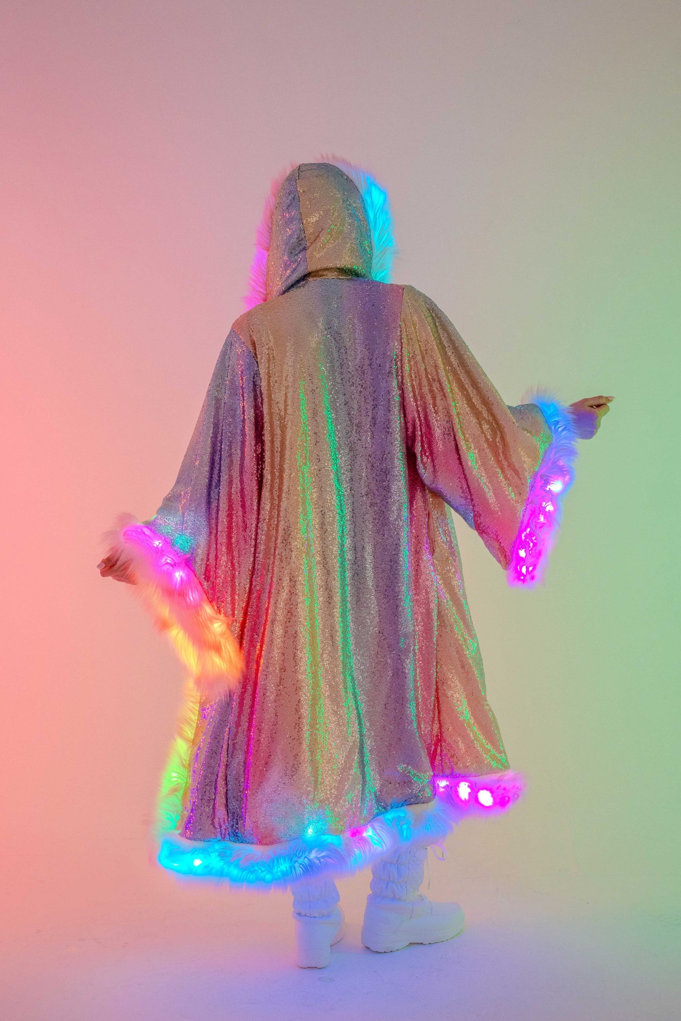 LED Tiny Twinkle Sequin Kimono in "Glitz & Glam Rainbow"