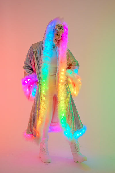 LED Tiny Twinkle Sequin Kimono in "Glitz & Glam Rainbow"