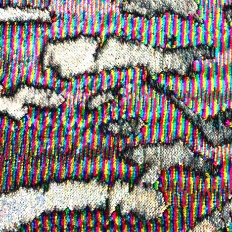 Rainbow Stripe Silver Flip Sequin