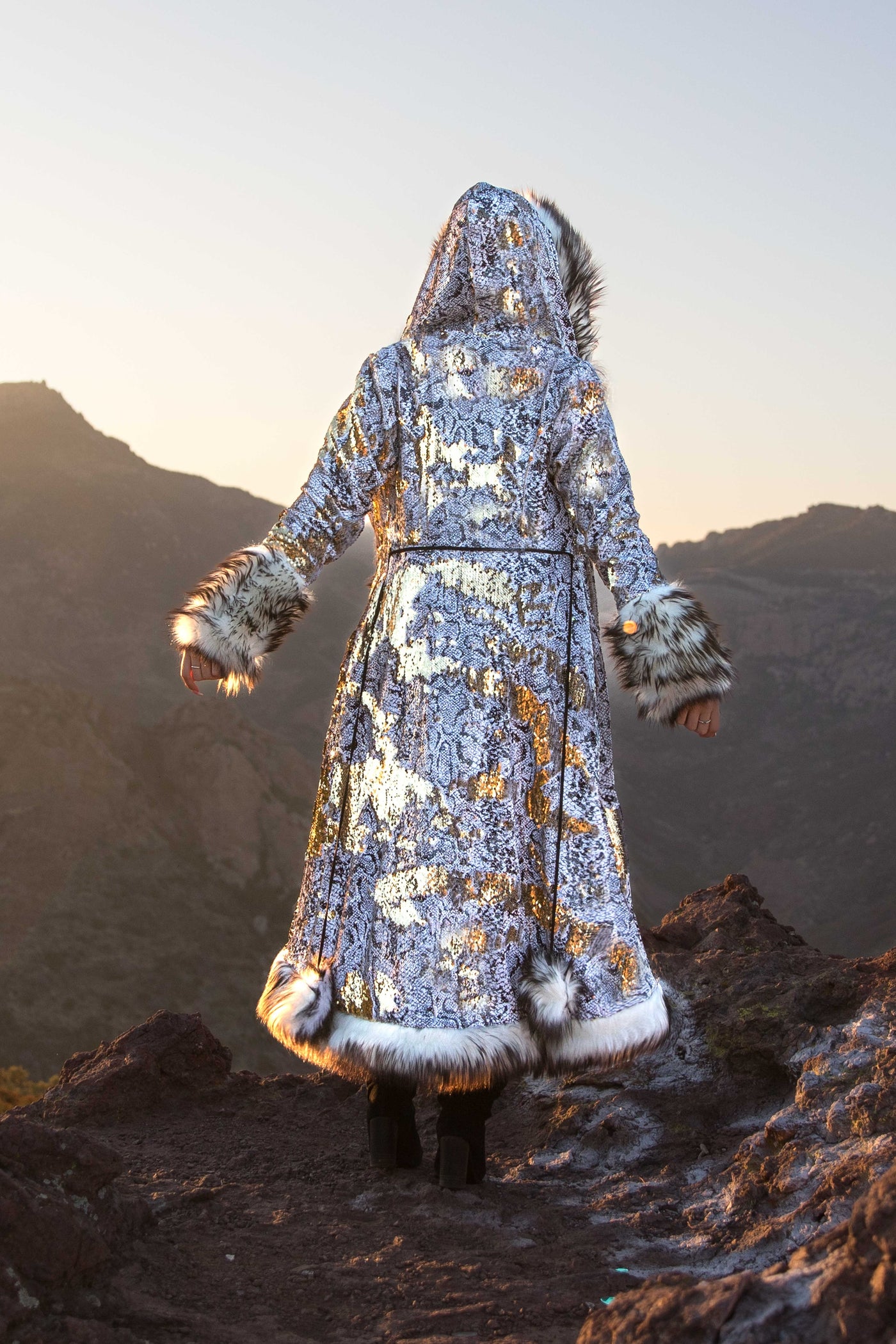 Women's Sequin Temptress Coat in "Princess Python"