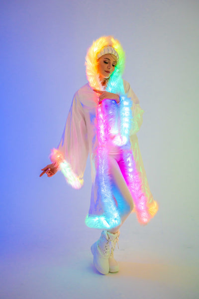 LED Sheer Magic Kimono in "Light Pink White "