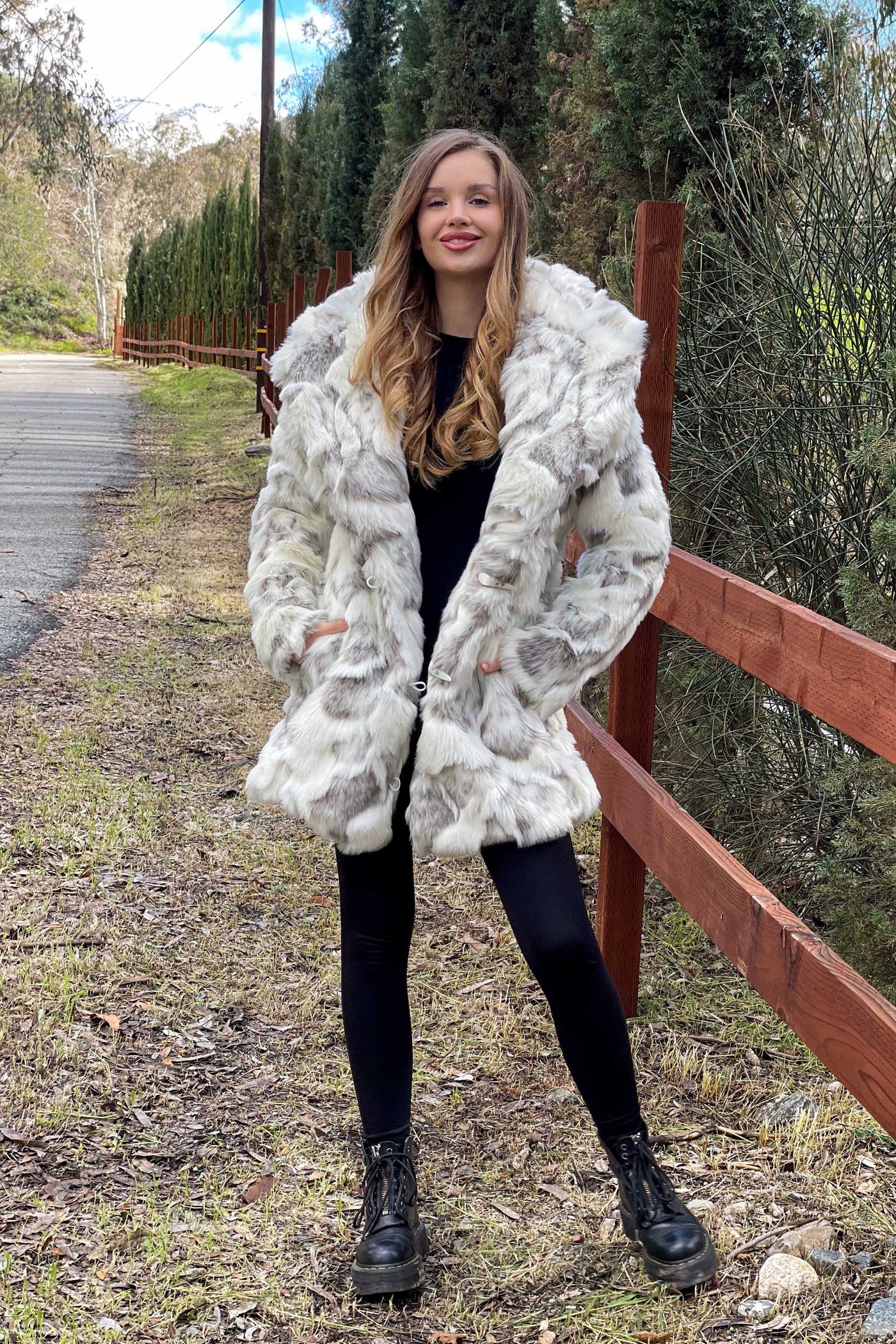 Women's Short Duchess Coat in "Himalayan Snow Goddess"