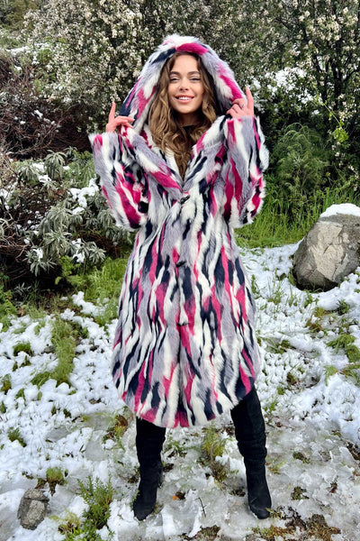 Women's Desert Warrior Coat in "Electric Zebra" STOCK