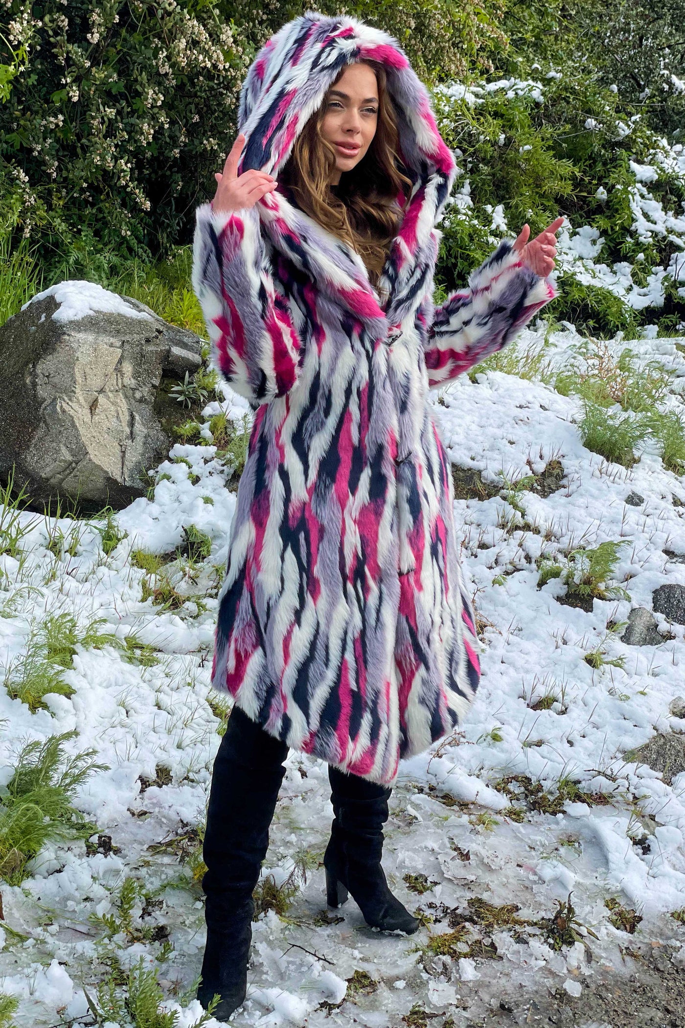 Women's Desert Warrior Coat in "Electric Zebra" STOCK