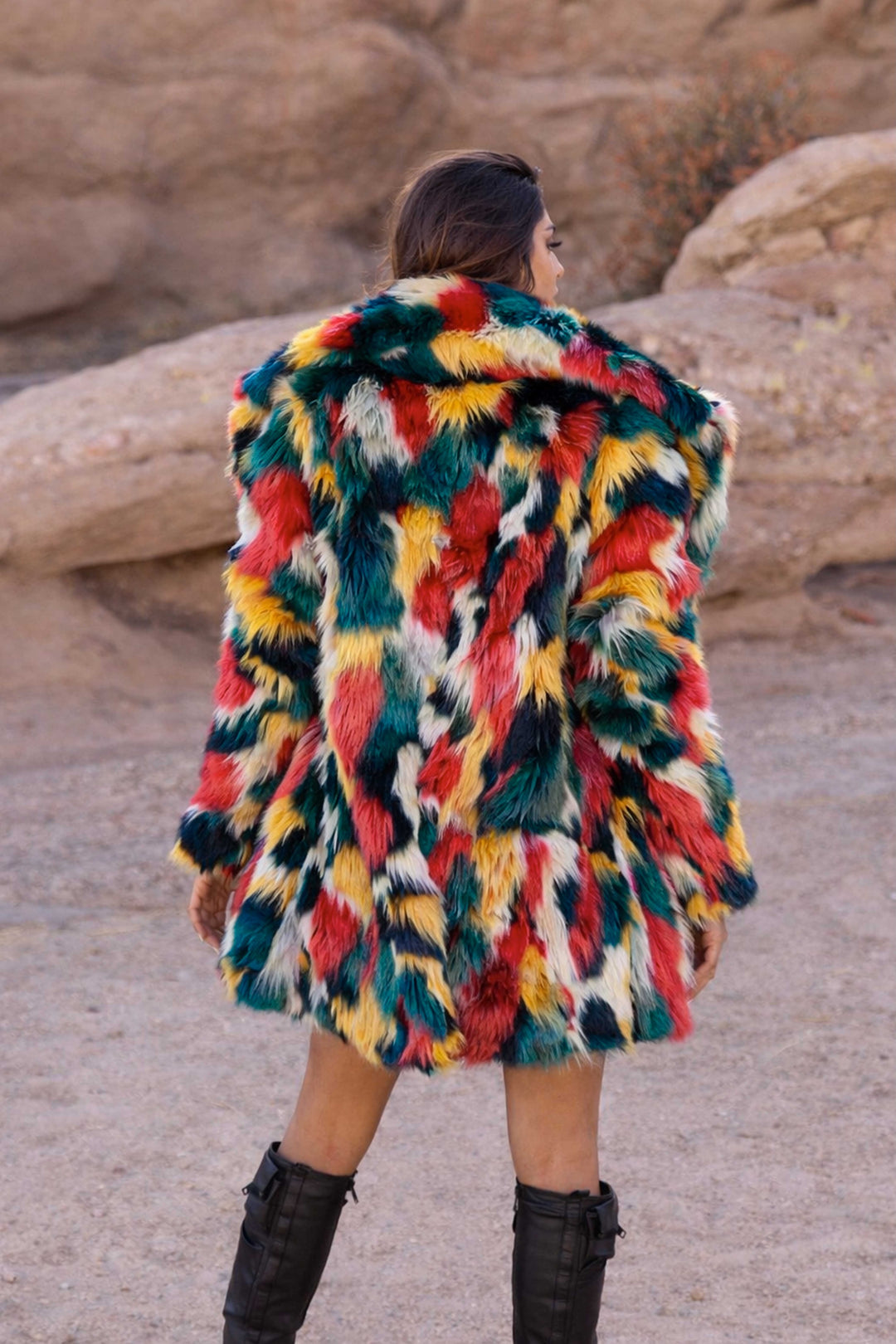 Women's Faux Fur Short Duchess Coat in 